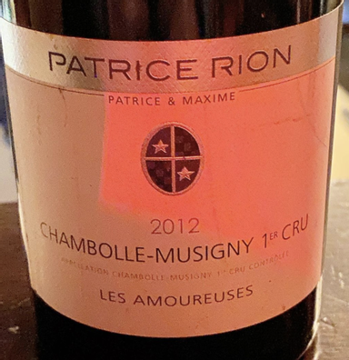 Michele et Patrice Rion Chambolle-Musigny Premier Cru Les Amoureuses