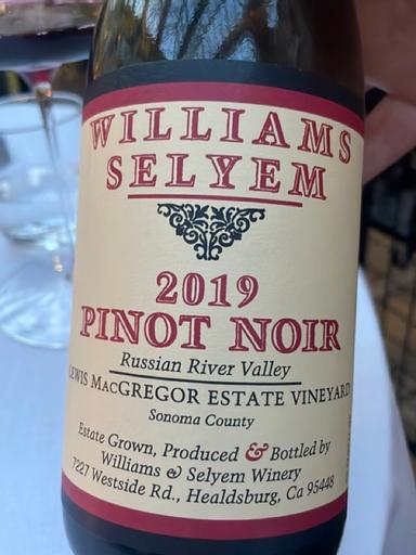 Williams Selyem Lewis Macgregor Estate Pinot Noir Russian River Valley