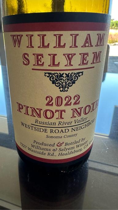 Williams Selyem Pinot Noir Westside Road Neighbors Russian River Valley