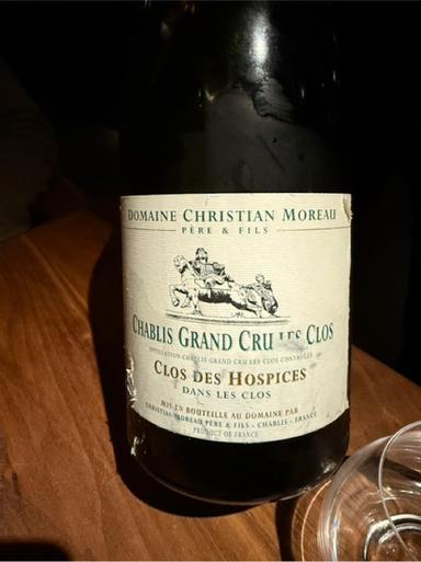 Christian Moreau Chablis Grand Cru Les Clos Hospices