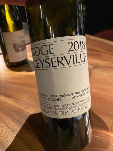 Ridge Vineyards Geyserville Alexander Valley