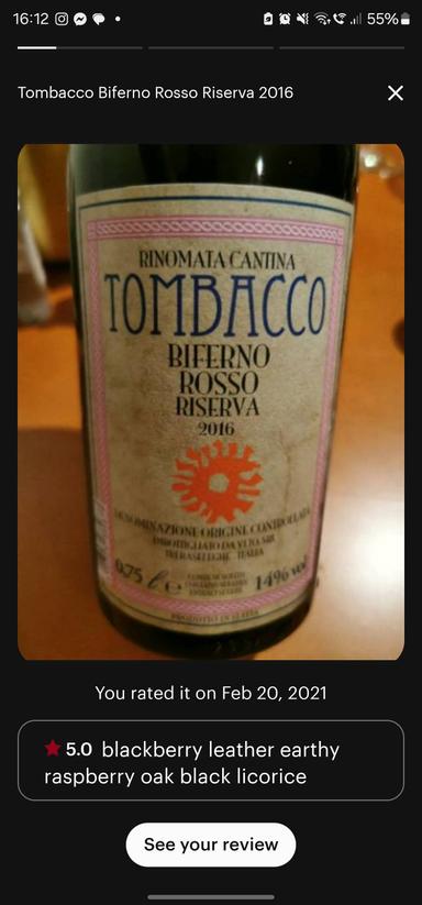 Tombacco Biferno Rosso Riserva