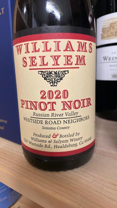 Williams Selyem Pinot Noir Westside Road Neighbors Russian River Valley