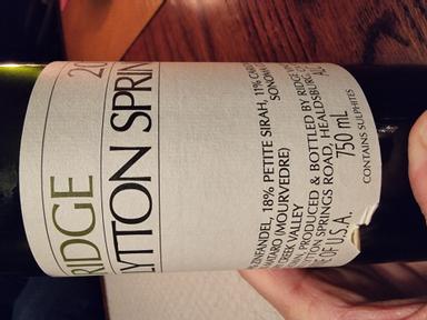 Ridge Vineyards Lytton Springs Dry Creek Valley