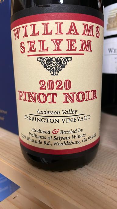 Williams Selyem Ferrington Pinot Noir Anderson Valley
